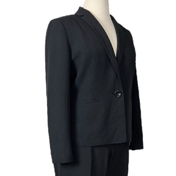 Kasper Women’s 2 Piece Pant Suit 1 Button Classic Notch Lapel Black Plus Size 16 - Picture 6 of 13